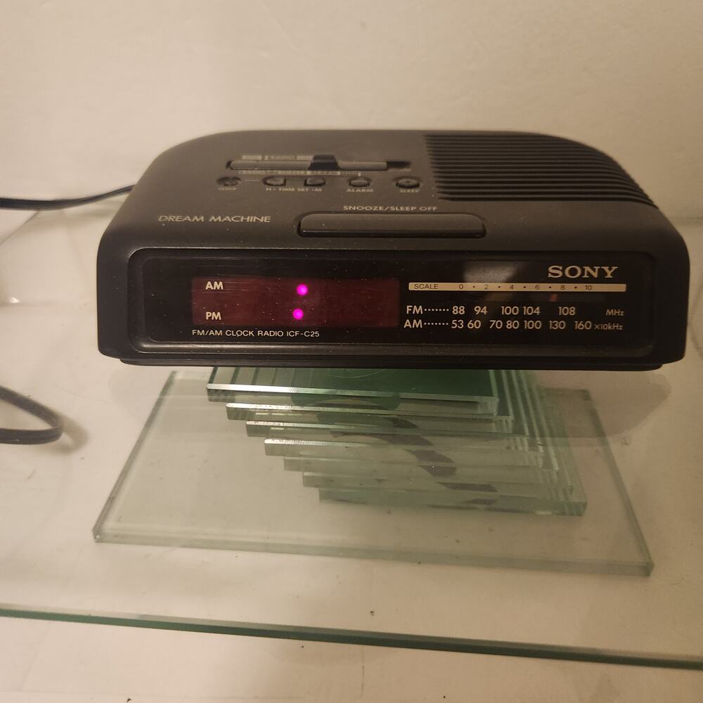 Sony AM/FM Dream Machine Alarm Clock ICF-C25 Tested Works
